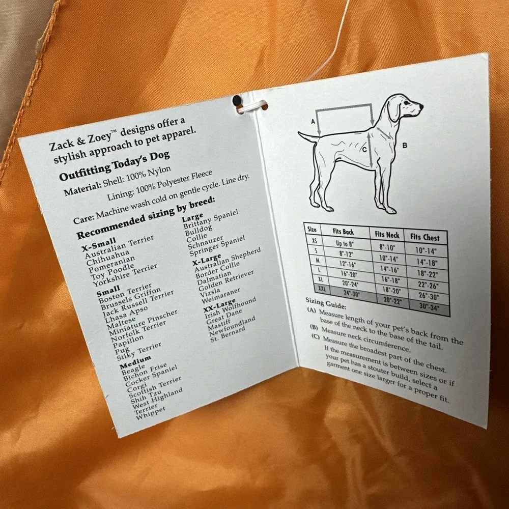 Zack & Zoey 3 In 1 All Terrain Dog Jacket XXL Hunter Green Orange Hooded NEW